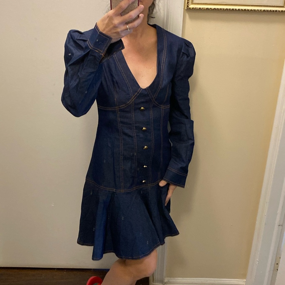 Chic me denim flounce dress